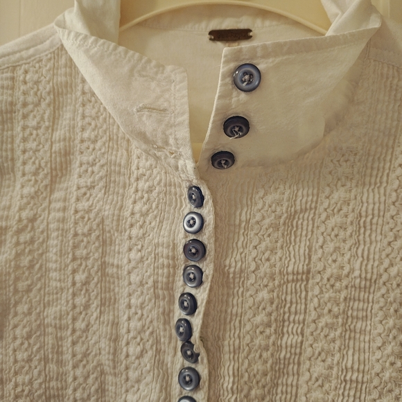 Free People White Boho Snap Up Tunic Top - Picture 6 of 15